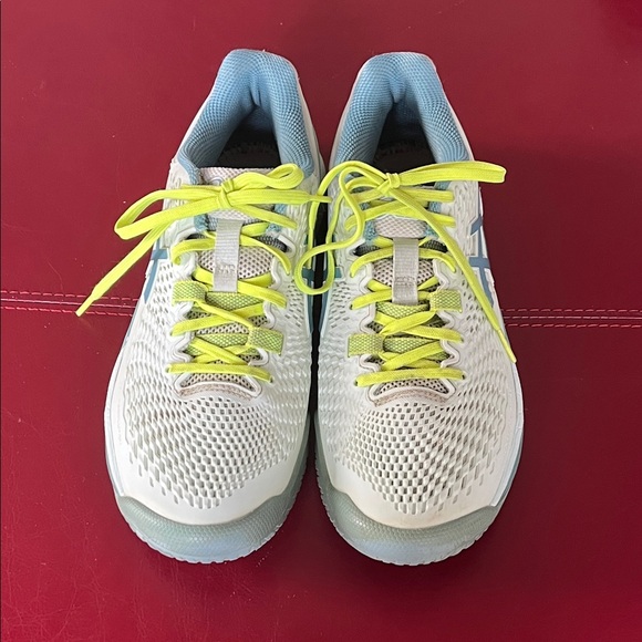 ASICS Tennis Court Shoes Gel-Resolution 9 Soothing Sea Gris Blue Woman Size 8.5 - Picture 4 of 10